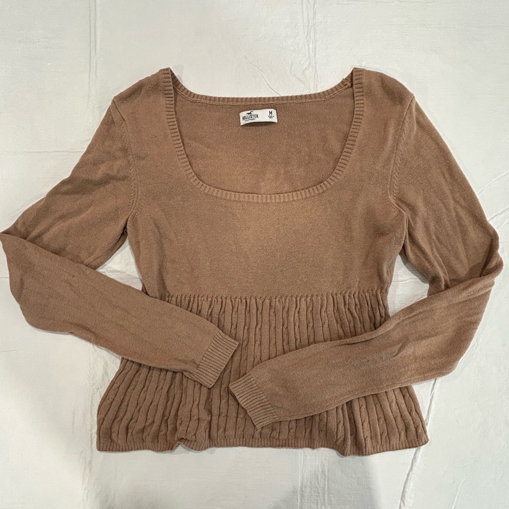 Women's Light Brown Babydoll Sweater
